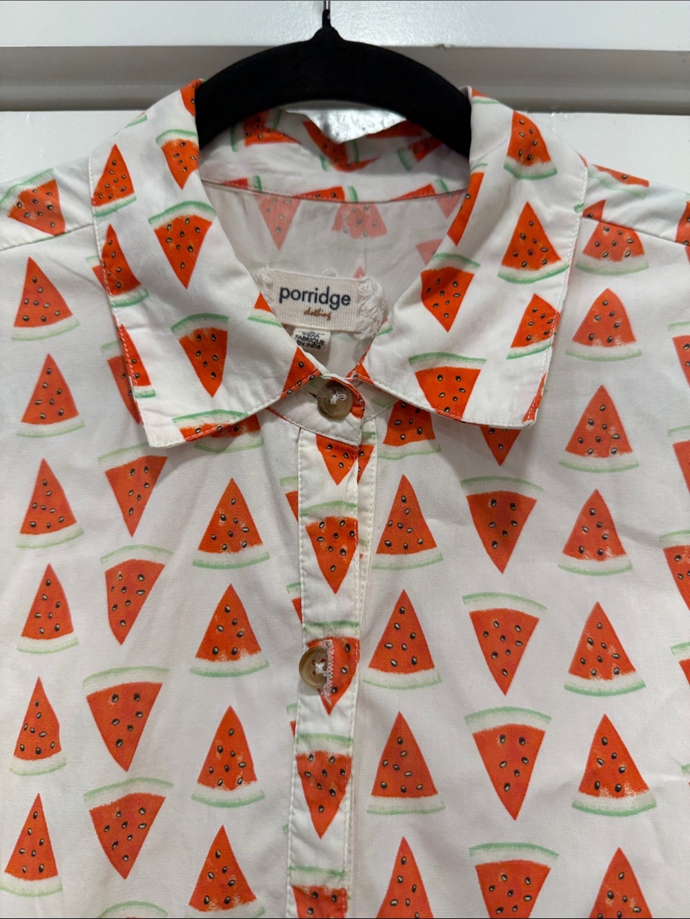 Maeve watermelon print tiered collar Blouse small - Picture 3 of 11